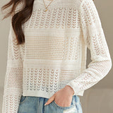 Casual Commuter Thin Hollow Knit Top