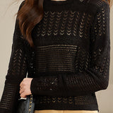 Casual Commuter Thin Hollow Knit Top