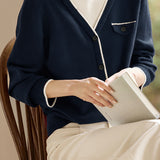Casual Commuter Faux Two-Piece Color-Blocked Knit Top