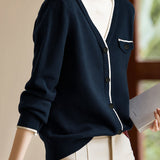 Casual Commuter Faux Two-Piece Color-Blocked Knit Top