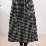 Casual Commuter High-Waisted Checkered Skirt