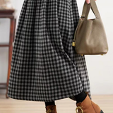 Casual Commuter High-Waisted Checkered Skirt