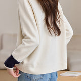 Casual Versatile Embroidered Knit Cardigan