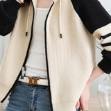 Casual Versatile Color-Blocked Zip Jacket