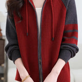 Casual Versatile Color-Blocked Zip Jacket