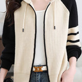Casual Versatile Color-Blocked Zip Jacket