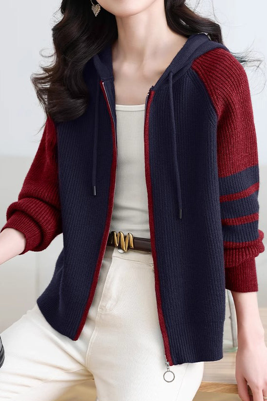 Casual Versatile Color-Blocked Zip Jacket - liwisi