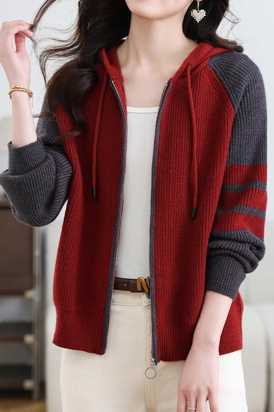 Casual Versatile Color-Blocked Zip Jacket - liwisi