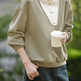 Faux Two-Piece Color-Blocked Sweatshirt