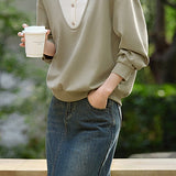Faux Two-Piece Color-Blocked Sweatshirt