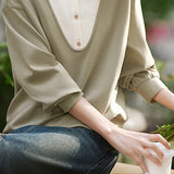 Faux Two-Piece Color-Blocked Sweatshirt
