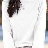 Round Neck Loose Solid Color Textured Base Top
