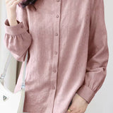 Exquisite Commuter Stand-Collar Textured Shirt