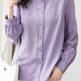 Exquisite Commuter Stand-Collar Textured Shirt