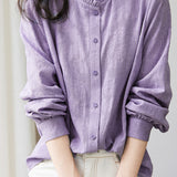 Exquisite Commuter Stand-Collar Textured Shirt