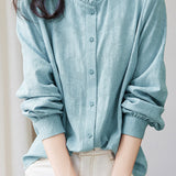 Exquisite Commuter Stand-Collar Textured Shirt