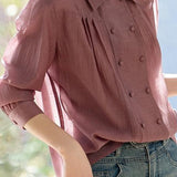 Fashionable Elegant Double-Breasted Shirt