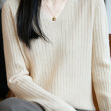 Classic Casual Versatile V-Neck Knit Top