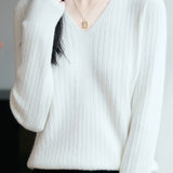 Classic Casual Versatile V-Neck Knit Top