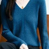 Classic Casual Versatile V-Neck Knit Top