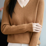 Classic Casual Versatile V-Neck Knit Top