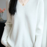 Classic Casual Versatile V-Neck Knit Top