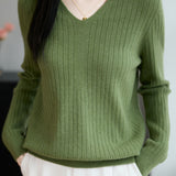 Classic Casual Versatile V-Neck Knit Top