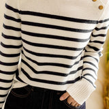 Exquisite Elegant Versatile Striped Knit Top