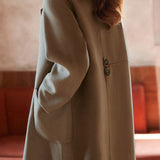 Casual Commuter Fashion Double-Breasted Wool Coat