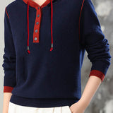 Casual Versatile Hooded Knit Top