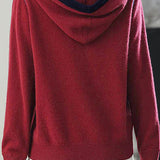 Casual Versatile Hooded Knit Top