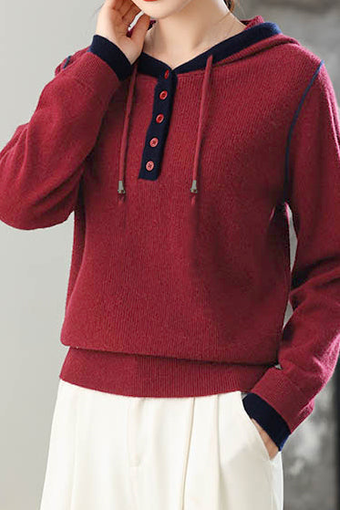Casual Versatile Hooded Knit Top - liwisi