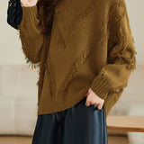 Casual Fashion V-Neck Relaxed Knit Top