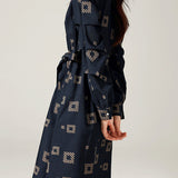 Casual Commuter Waist-Defined Printed Dress