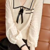 Casual Commuter Chiffon Sleeve Knit Top