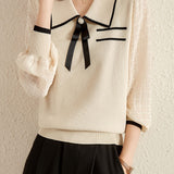 Casual Commuter Chiffon Sleeve Knit Top