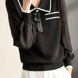 Casual Commuter Chiffon Sleeve Knit Top