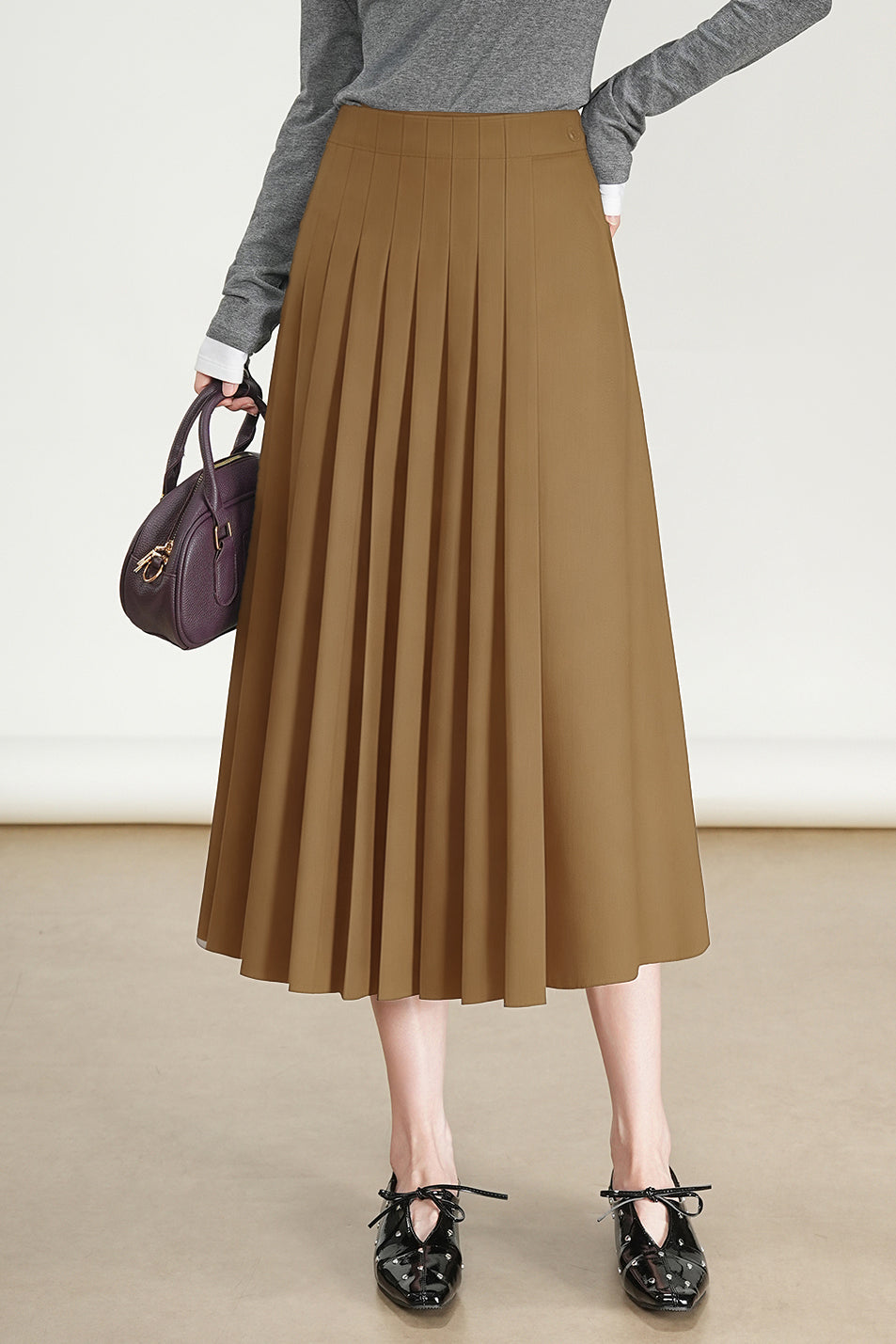 Elegant Commuter High-Waisted Pleated Skirt - liwisi