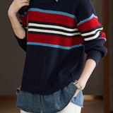 Casual Faux Layered Denim Patchwork Striped Shirt