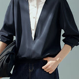 Casual Color-Block Patchwork Faux Layered Long Sleeve Sweatshirt
