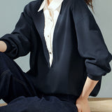 Casual Color-Block Patchwork Faux Layered Long Sleeve Sweatshirt