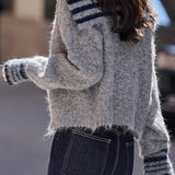 Casual Versatile Double-Headed Zip Navy Collar Jacket