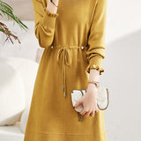 Exquisite Elegant Pearl Neckline Waist-Defined Dress