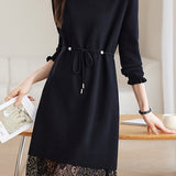 Exquisite Elegant Pearl Neckline Waist-Defined Dress