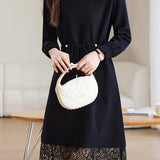 Exquisite Elegant Pearl Neckline Waist-Defined Dress