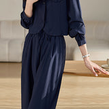 Casual Short Jacket and Long Pants Set