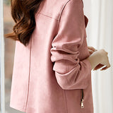 Casual Suede Lapel Short Jacket