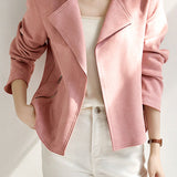 Casual Suede Lapel Short Jacket