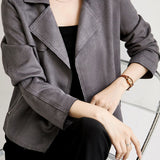 Casual Suede Lapel Short Jacket