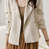 Casual Suede Lapel Short Jacket